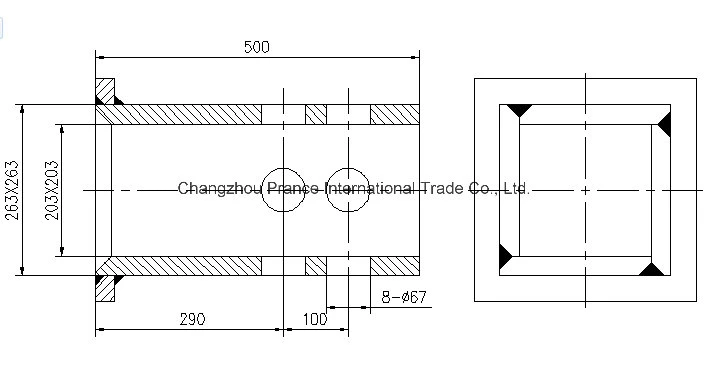 Kelly Bars Welding Kelly Box Auger Connector (PKB203*500) Foundation Drilling Tools