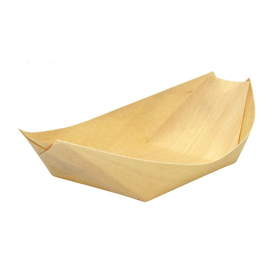 Venda quente Barco de sushi de madeira de pinho Aspen Barco de madeira ecológico para biscoito sobremesa rolo de sushi