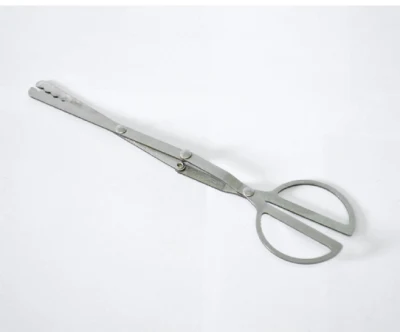 Mini pinça dobrável em forma de tesoura, ferramenta de churrasco, ferramenta de captação de aço inoxidável esg13764